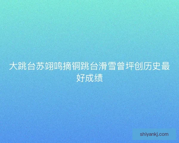 大跳台苏翊鸣摘铜跳台滑雪曾坪创历史最好成绩