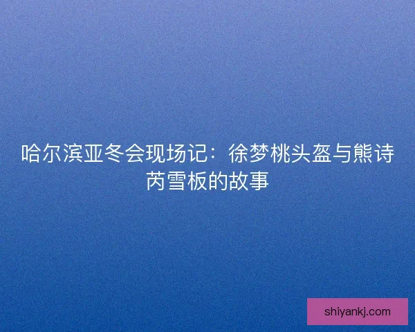 哈尔滨亚冬会现场记：徐梦桃头盔与熊诗芮雪板的故事